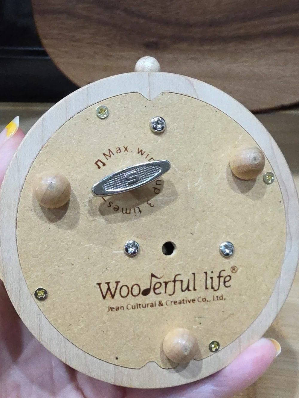 Natural Wood Baby Cradle Music Box - Brown